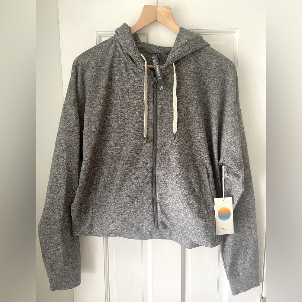 Vuori zip up hoodie NWT sz XL Heather grey performance wear